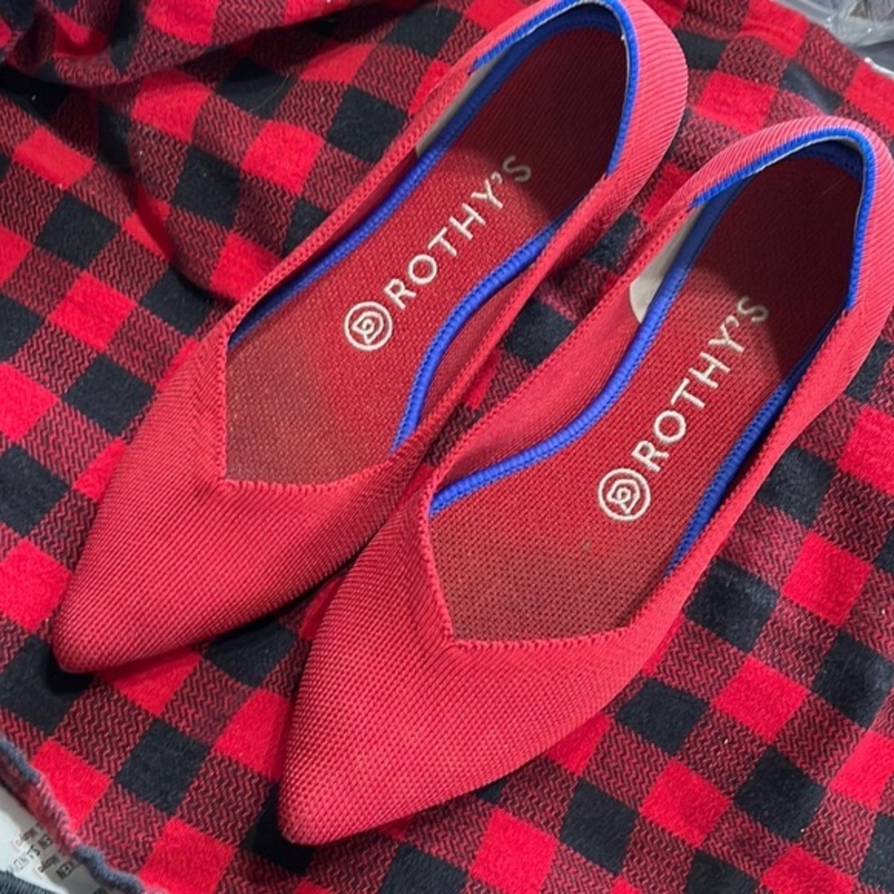 Rothy’s Red pointed toe flats